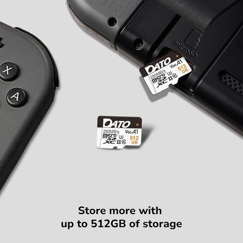 Dato 128GB بطاقة MicroSD ، UHS-II ، A1 ، C10 ، U3 ، V60 ، Full HD ، 4K ، ما يصل إلى 280/180 ميغابايت/S MicroSDXC بطاقة ، للهواتف ، الكاميرات ، أجهزة الألعاب المحمولة in Kuwait