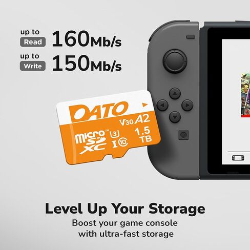 Dato 128GB بطاقة MicroSD ، UHS-II ، A1 ، C10 ، U3 ، V60 ، Full HD ، 4K ، ما يصل إلى 280/180 ميغابايت/S MicroSDXC بطاقة ، للهواتف ، الكاميرات ، أجهزة الألعاب المحمولة in Kuwait