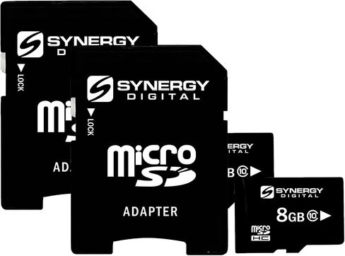 Synergy Digital 8GB Micro SDHC Secure Digital Memory Cards, Compatible with LG MN240 Cell Phone - Class 10, 20MB/s - Pack of 2 in Saudi Arabia