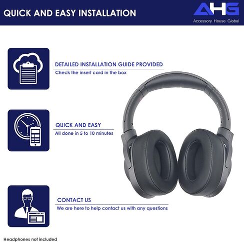 وسائد أذن بديلة ممتازة WH-H900N/وسائد أذن MDR-100ABN متوافقة مع سماعات الرأس Sony WH-900N وSony MDR-100ABN (أسود). جلد بروتين ممتاز | رغوة عالية الكثافة | راحة كبيرة in Kuwait