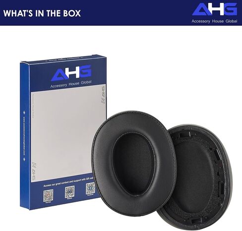 وسائد أذن بديلة ممتازة WH-H900N/وسائد أذن MDR-100ABN متوافقة مع سماعات الرأس Sony WH-900N وSony MDR-100ABN (أسود). جلد بروتين ممتاز | رغوة عالية الكثافة | راحة كبيرة in Kuwait