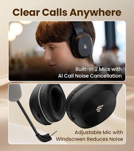 سماعات الرأس اللاسلكية Edifier K750W مع إلغاء الضوضاء MIC & MIC MUTE ، ردود الفعل SIDETONE ، وقت اللعب 55H ، صوت ستيريو ، خفيف الوزن للتعلم والعمل ، Bluetooth 5.4 للكمبيوتر/مركز الاتصال/كمبيوتر محمول - رمادي in Kuwait