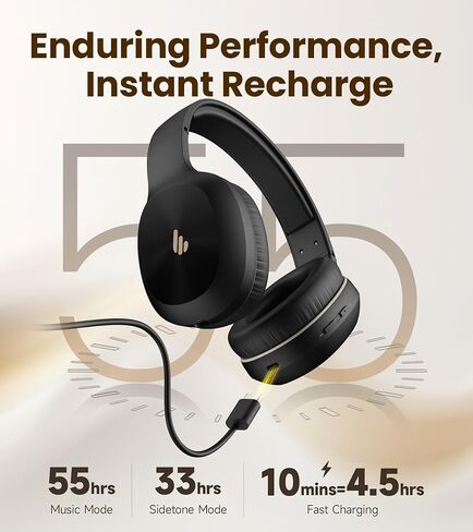 سماعات الرأس اللاسلكية Edifier K750W مع إلغاء الضوضاء MIC & MIC MUTE ، ردود الفعل SIDETONE ، وقت اللعب 55H ، صوت ستيريو ، خفيف الوزن للتعلم والعمل ، Bluetooth 5.4 للكمبيوتر/مركز الاتصال/كمبيوتر محمول - رمادي in Kuwait