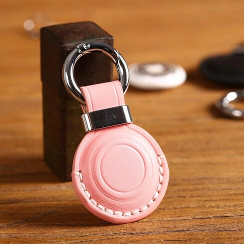 KEEPXYZ Genuine Leather Airtag Holder Suitable for Apple Airtag Keychain Leather, Small Air Tag Holder with Key Rings, Protective Airtag Case Cover Accessories - Green V1.0 in Saudi Arabia
