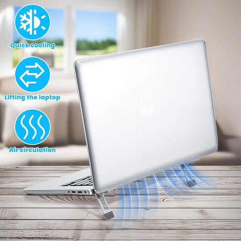 Mini Portable Laptop Stand for Desk ، Riser لوحة مفاتيح محمولة ثلاثة زاوية الإمالة قابلة للطي غير مرئية قابلة للطي غير مرئية نسخ الكمبيوتر ذاتيا لائحة أقدام لمعظم لوحات المفاتيح (أسود ، 2) in Kuwait