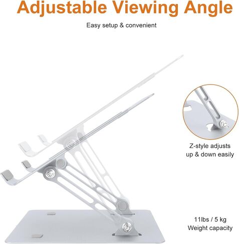 Ergonomic Laptop Stand for Desk, Adjustable Fits All Laptops and Notebooks up to 17 Inch Aluminum Alloy,Steel, Ultra-Thin,Ventilated Cooling Notebook Mount. in Kuwait