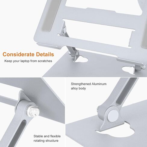 Ergonomic Laptop Stand for Desk, Adjustable Fits All Laptops and Notebooks up to 17 Inch Aluminum Alloy,Steel, Ultra-Thin,Ventilated Cooling Notebook Mount. in Kuwait
