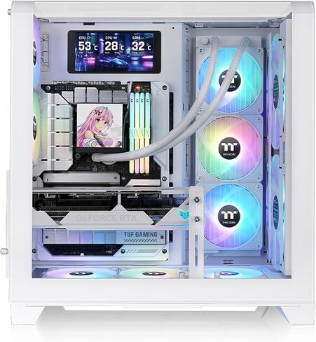 Thermaltake View 390 Air ؛ برج منتصف 2x120mm المشجعين CT المشمولين ؛ 360mm دعم الرادياتير ؛ 420mm التخليص GPU ؛ دعم الموصل المخفي ؛ فتحات PCIe القابلة للدوران. 200mm PSU التخليص ؛ الثلج CA-11F-00M6WN-00 in Kuwait