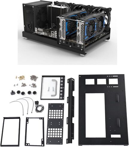 رف حالة كمبيوتر ألعاب DIY ، إطار مفتوح فولاذي قوي للتبريد ، ATX M ATX ITX المتوافق مع الهيكل المفتوح ، مفتوح لبناء الكمبيوتر الشخصي ، رف الحالات للكمبيوتر الشخصي للألعاب كمبيوتر in Kuwait