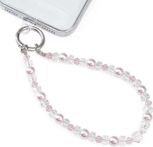Phone Charm for Women, Anti-Theft Wrist Strap, Artificial Pearls and Crystals Detachable Cell Phone Lanyard with Metal Buckle for Most Mobile Phones in Saudi Arabia