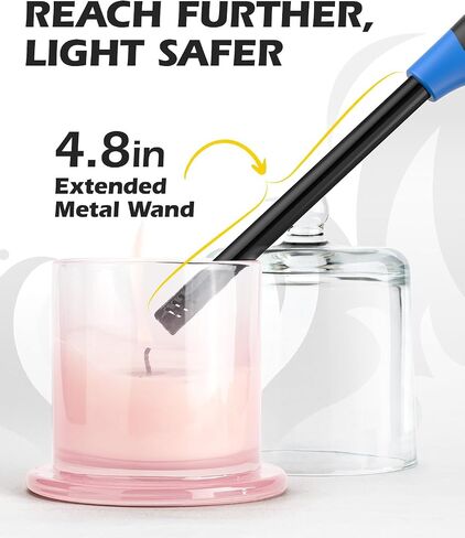 NEON Lighter, Refillable Butane Candle Lighter, 24 Pack Multi-Purpose Reusable Lighters with Long Metal Wand and Adjustable Soft Flame for BBQ, Grill, Stove, Camping, Hiking, Fireplaces, Kitchen in Kuwait