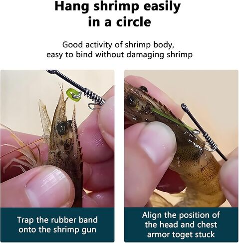 Upgraded 22 PCS Live Shrimp Hook Set, More Suitable for Shrimp Body, Carbon Steel Barbed Fish Hook, Suitable for Fishing bass, Grouper, Pike and Other Fish in Freshwater and Saltwater. in Saudi Arabia