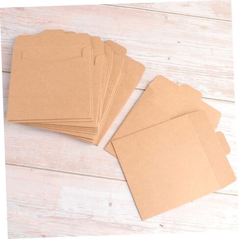 Ciieeo 30pcs Kraft Paper CD DVD Sleeves Heavy Duty Packaging Envelopes Kraft Paper Bags for Disc Storage for Home and Travel Organization in Saudi Arabia