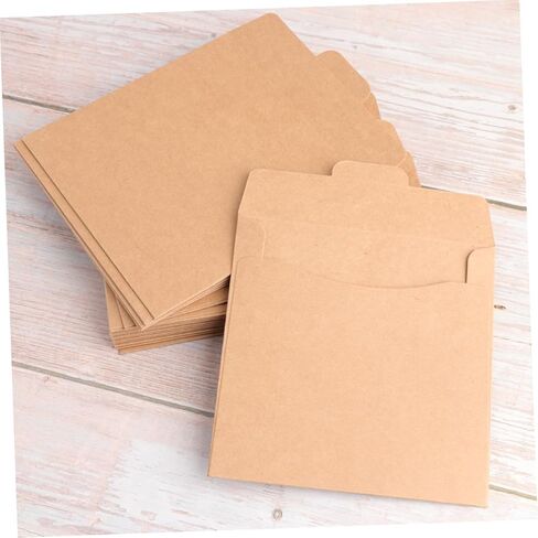Ciieeo 30pcs Kraft Paper CD DVD Sleeves Heavy Duty Packaging Envelopes Kraft Paper Bags for Disc Storage for Home and Travel Organization in Saudi Arabia
