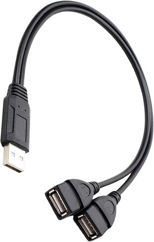 تمديد مزدوج USB ذكر إلى 2 أنثى محول طاقة الكابل y محولات USB2.0 ذكر إلى 2 USB أنثى y الخائن للهاتف in Kuwait