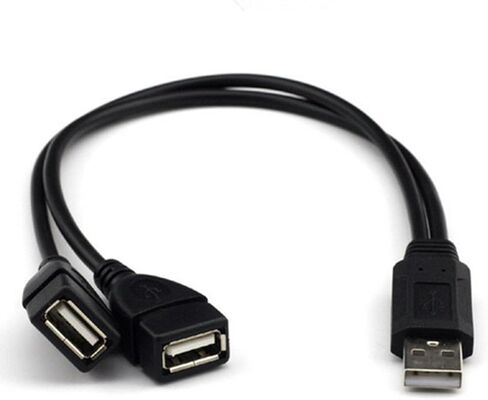 تمديد مزدوج USB ذكر إلى 2 أنثى محول طاقة الكابل y محولات USB2.0 ذكر إلى 2 USB أنثى y الخائن للهاتف in Kuwait