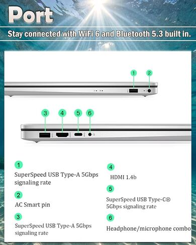 HP 17.3 كمبيوتر الكمبيوتر المحمول للأعمال - Windows 11 Pro ، Intel 10 -Core I5 ​​1334U (حتى 4.6 جيجا هرتز) ، 17.3 "HD+ 250 BrightView Nits ، Charge Fast ، KB ، الإصبع ، وسادة رقمية (64 جيجابايت رام | 2TB SSD) in Kuwait