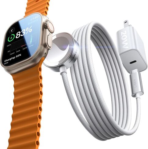 LISEN 2025 تم ترقيته 5W لشاحن Apple Watch Fast Charging USB C لـ Apple Watch Ultra 3 Series 11 Cable Charger Magnetic Cable لـ IWatch Series Ultra 3/2/1 Series 11 10 9 8 7 SE3 [3.3ft] in Kuwait