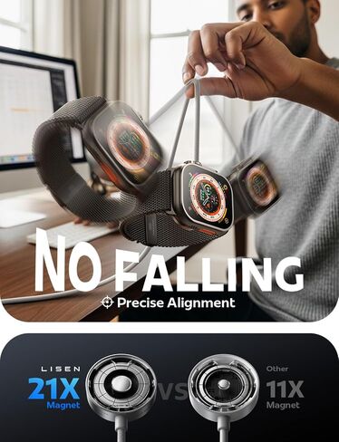 LISEN 2025 تم ترقيته 5W لشاحن Apple Watch Fast Charging USB C لـ Apple Watch Ultra 3 Series 11 Cable Charger Magnetic Cable لـ IWatch Series Ultra 3/2/1 Series 11 10 9 8 7 SE3 [3.3ft] in Kuwait
