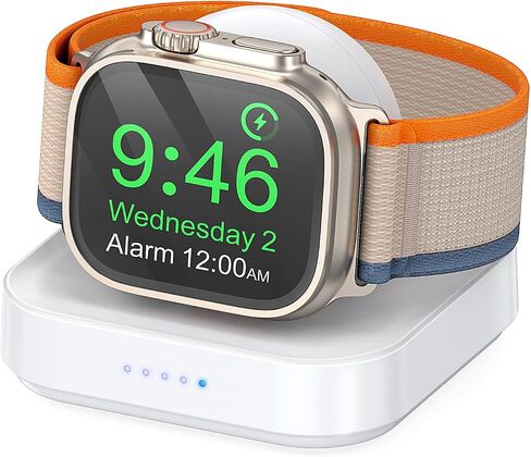Upgrade Charger Stand for Apple Watch, Portable Magnetic Wireless Foldable Watch Charger Dock with Charging Cord, Supports Nightstand Mode, Compatible with iWatch Series 10 9 8 7 SE 6 5 4 3 2/Ultra 2 in Saudi Arabia