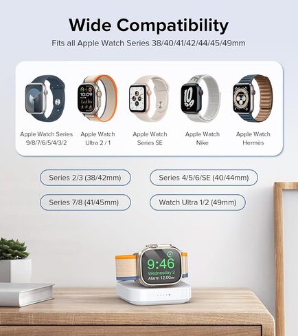 Upgrade Charger Stand for Apple Watch, Portable Magnetic Wireless Foldable Watch Charger Dock with Charging Cord, Supports Nightstand Mode, Compatible with iWatch Series 10 9 8 7 SE 6 5 4 3 2/Ultra 2 in Saudi Arabia