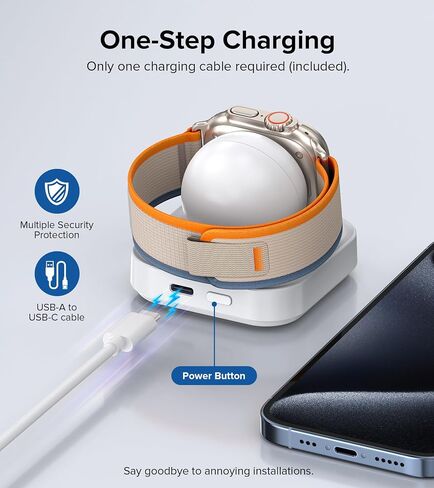 Upgrade Charger Stand for Apple Watch, Portable Magnetic Wireless Foldable Watch Charger Dock with Charging Cord, Supports Nightstand Mode, Compatible with iWatch Series 10 9 8 7 SE 6 5 4 3 2/Ultra 2 in Saudi Arabia