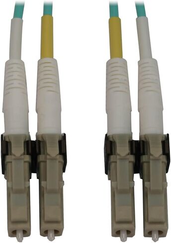 Tripp Lite Switchable Fiber Cable, 400G Duplex Multimode 50/125 OM3 (LC Duplex-PC/LC Duplex-PC), Round LSZH Jacket, Aqua, 3 Meters / 9.8 Feet, Lifetime Limited Manufacturer's Warranty (N820X-03M) in Saudi Arabia