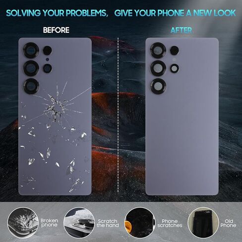 بالنسبة إلى Samsung Galaxy S25 ، استبدال الزجاج الخلفي Ultra لعدسة الكاميرا الزجاجية الخلفية S25+TAPE PRE-CUT+مجموعة أدوات الإصلاح (Titanium SilverBlue) in Kuwait