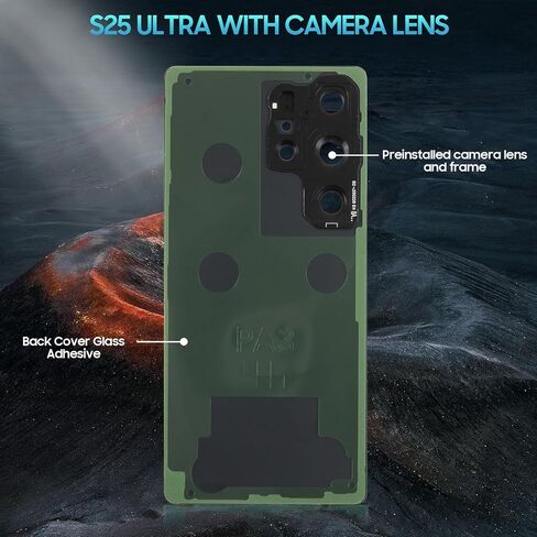 بالنسبة إلى Samsung Galaxy S25 ، استبدال الزجاج الخلفي Ultra لعدسة الكاميرا الزجاجية الخلفية S25+TAPE PRE-CUT+مجموعة أدوات الإصلاح (Titanium SilverBlue) in Kuwait