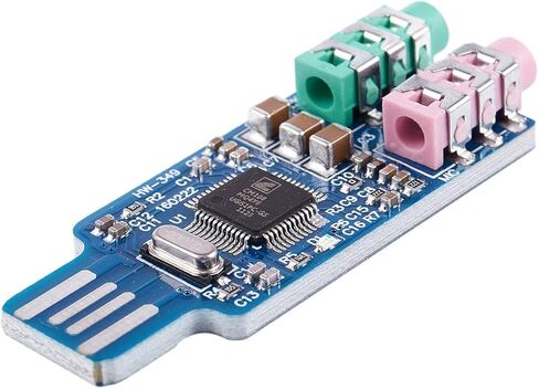 Free Driver USB Sound Card CM108 USB Sound Card Chip Blue in Saudi Arabia