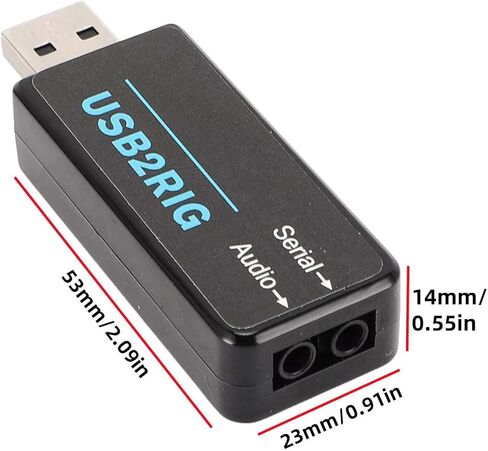 بطاقة صوت USB Black USB2RIG مع منافذ الصوت والموانئ الصوتية دعم CAT CONT CROPT Support FT8 FT4 RTTY SSTV DIGITAL in Kuwait
