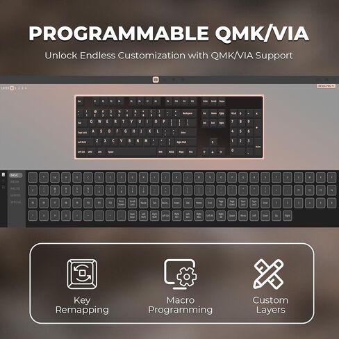 RK104 Retro Mechanical Keyboard, Wired Full-Size 104 Keys with Typewriter Round Keycaps, Wooden Grain, N-Key Rollover, Green Linear Switches, QMK/VIA Programmable, Ideal for Retro Lovers in Saudi Arabia