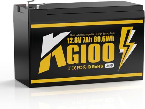12V 7Ah Lithium LiFePO4 Deep Cycle Battery,4000+ Deep Cycles Lithium Iron Phosphate Rechargeable Battery for Power Wheels， Fish Finder，Solar Power，Lighting, Ride on Toys, Built-in BMS. in Saudi Arabia