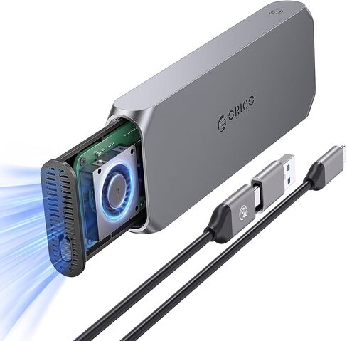 ORICO 40Gbps M.2 NVMe SSD Enclosure with Thermostatic Cooling Fan, Supports up to 8TB, Thunderbolt 4/3 & USB4 Compatible, Backward Compatible with USB 3.2/3.1, M-Key SSD-COM2 in Saudi Arabia