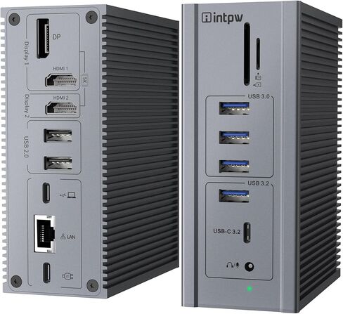 5K محمول محطة الإرساء محطة منفصلة مزدوجة لجهاز MacBook ، Windows ، USB C Dock 100W شحن 2 × 5K HDMI ، DP ، 6 X USB A ، 1 X USB-C (10GB/S) Ethernet Audio SD/TF in Kuwait