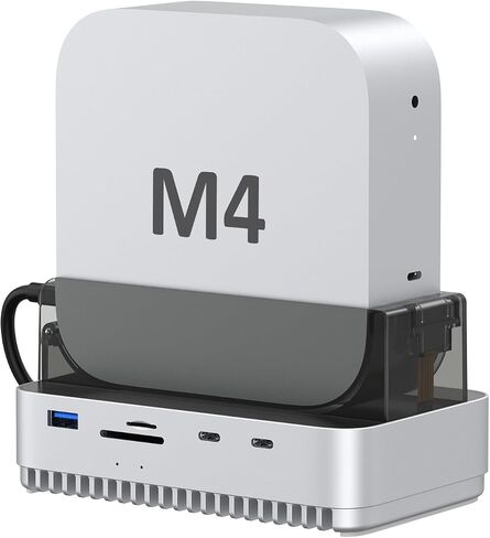 Mac mini M4 2024 Dock Stand, 40Gbps USB4 M.2 NVMe SSD Enclosure, Compatible withThunderbolt 4/5, 10Gbps USB Docking Station with SD4.0 Card Reader in Kuwait