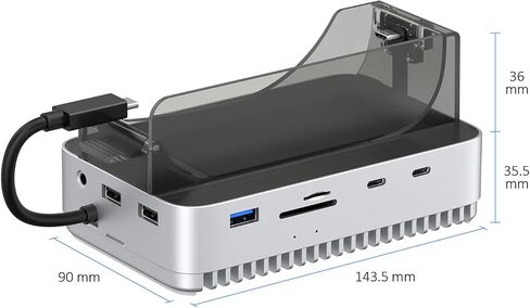 Mac mini M4 2024 Dock Stand, 40Gbps USB4 M.2 NVMe SSD Enclosure, Compatible withThunderbolt 4/5, 10Gbps USB Docking Station with SD4.0 Card Reader in Kuwait