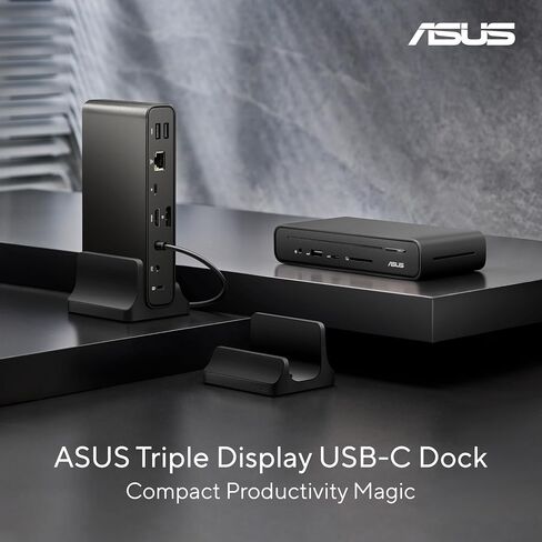 Asus DC300 Docking Station - for Mouse, Keyboard, Monitor, Notebook - Charging Capability - Memory Card Reader - SD - 150 W - USB Type C - 3 Displays Supported - 4K - 3840 x 2160-6 x USB Ports - 3 x in Saudi Arabia