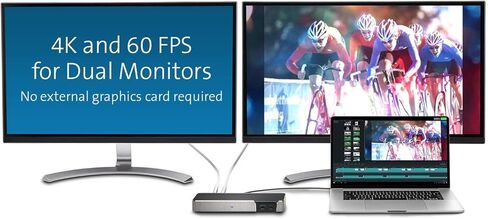 Kensington SD5200T Thunderbolt 3 Docking Station - 170 Watts with Power Delivery - Dual Monitor 4k for Mac and PC (K38300NA) (Renewed) in Saudi Arabia