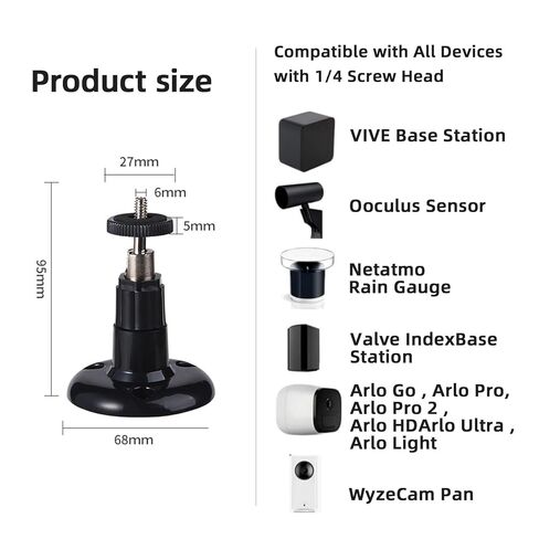 Base Station Wall Mount & Stand Holder for Valve Index Base Station, Vive Base Station, Valve Base Station 2.0, Vive Base Station 2.0 - Universal 1/4 Screw Mount with Double-Sided Adhesive, Screw Set, Drill or Stick Choice in Kuwait