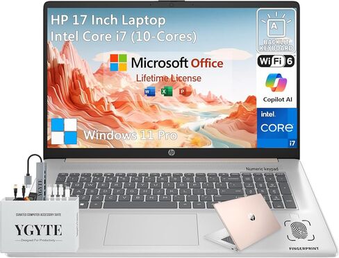 2025 HP 17 بوصة كمبيوتر محمول شاشة تعمل باللمس ، 17.3 HD+ شاشة تعمل باللمس كمبيوتر الكمبيوتر المحمول ، Intel Core i7 ، مكتب Lifetime ، 64 جيجابايت من ذاكرة الوصول العشوائي 2TB SSD+ 512GB in Kuwait