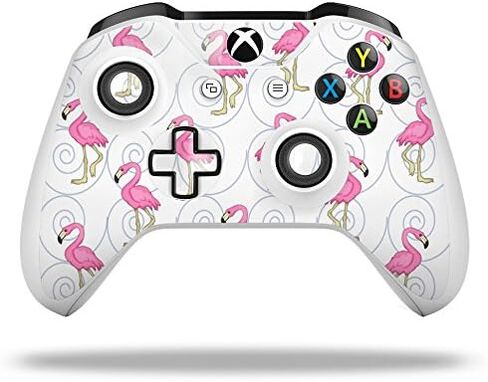 WRAPTORSKINZ SUCAL VINYL SNOW WRAP متوافق مع جهاز التحكم في Xbox One S/X - Flamingos على الأبيض (وحدة تحكم غير متضمنة) in Saudi Arabia