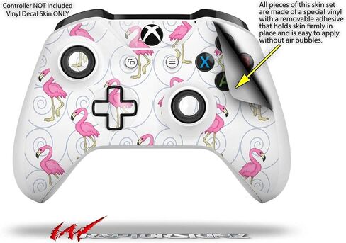WRAPTORSKINZ SUCAL VINYL SNOW WRAP متوافق مع جهاز التحكم في Xbox One S/X - Flamingos على الأبيض (وحدة تحكم غير متضمنة) in Saudi Arabia