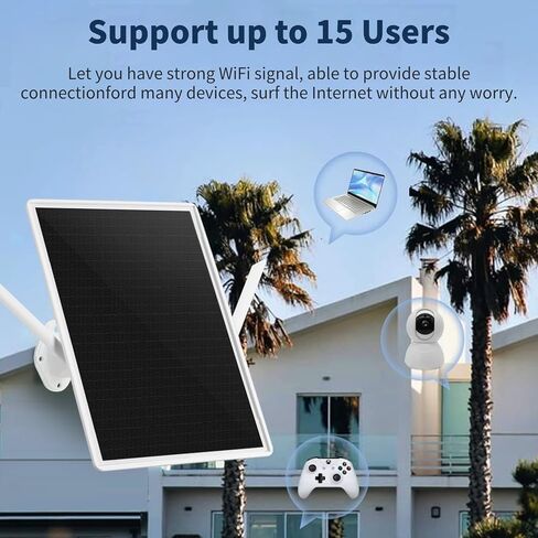 مكرر شمسي خارج الهواء الطلق ، داعم إشارة WiFi Extender ، لوحة شمسية 15W وبطارية 20000 مللي أمبير في الساعة ، 2.4G/5G WIFI Repeater 300MBPS ، يمتد التغطية إلى 328 قدمًا ، PROOD IP66 IP66 in Kuwait