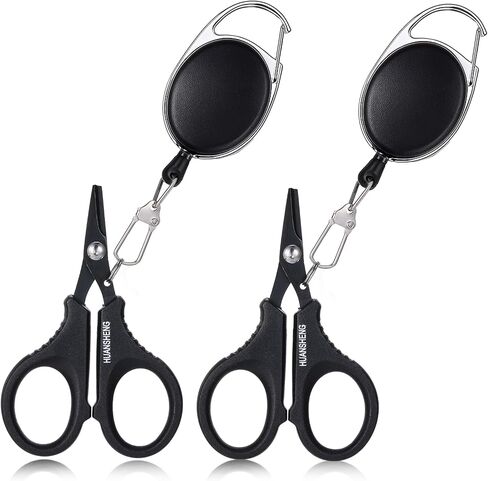 2 Pcs Fishing Scissors, Fishing Line Cutter with Hook and Retractable Buckles Stainless Steel Fishings Line Clippers Portable Fishings Tools Fishing Accessories for Saltwater and Freshwater in Saudi Arabia