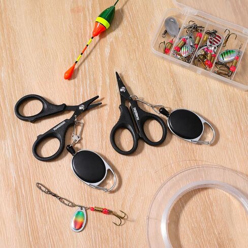 2 Pcs Fishing Scissors, Fishing Line Cutter with Hook and Retractable Buckles Stainless Steel Fishings Line Clippers Portable Fishings Tools Fishing Accessories for Saltwater and Freshwater in Saudi Arabia