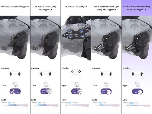 eXtremeRate Micro Switch - Strong Version Clicky Hair Trigger Kit for PS5 Controller BDM-010 BDM-020 Shoulder Buttons, Ergonomic Micro Switch Bumper Trigger Buttons Mouse Click for PS5 Controller in Saudi Arabia