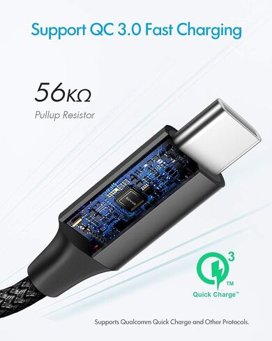 Baiwwa Long USB C Cable 15ft, USB A to Type C Cable Charger Cord Premium Nylon Braided Compatible with Samsung Galaxy Note Tab, Moto, LG, Pixel and More USB C Smartphone & Tablet in Saudi Arabia