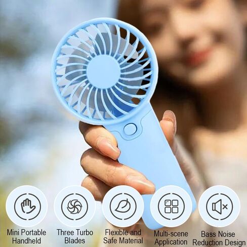 USB Desktop Fan, Personal Desktop Handheld Fan (Batteries Not Included) for Home and Office, Summer Gift,Blue in Saudi Arabia