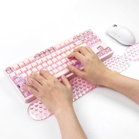 Ergonomic Gel Keyboard and Mouse Wrist Rest Set – Light Pink Wrist Rest for Computer Keyboard 75% 80%, Comfort & Support for Typing and Gaming in Saudi Arabia